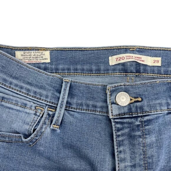 LEVI'S Premium 720 Super Skinny Ripped Knee Jean Sz 29 - Picture 4 of 7